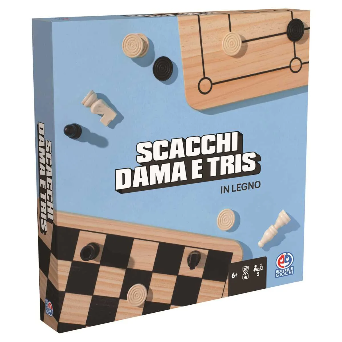 Spin Master Classici Dama, Scacchi e Tris in legno